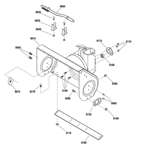 Auger Housing Group Diagram and Parts List for 1696255-00-BM1227SE  Briggs and Stratton Snow Blower